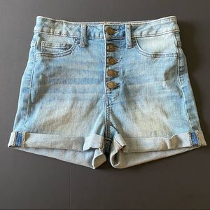 Sneak Peek High Rise Button Fly Denim Shorts S